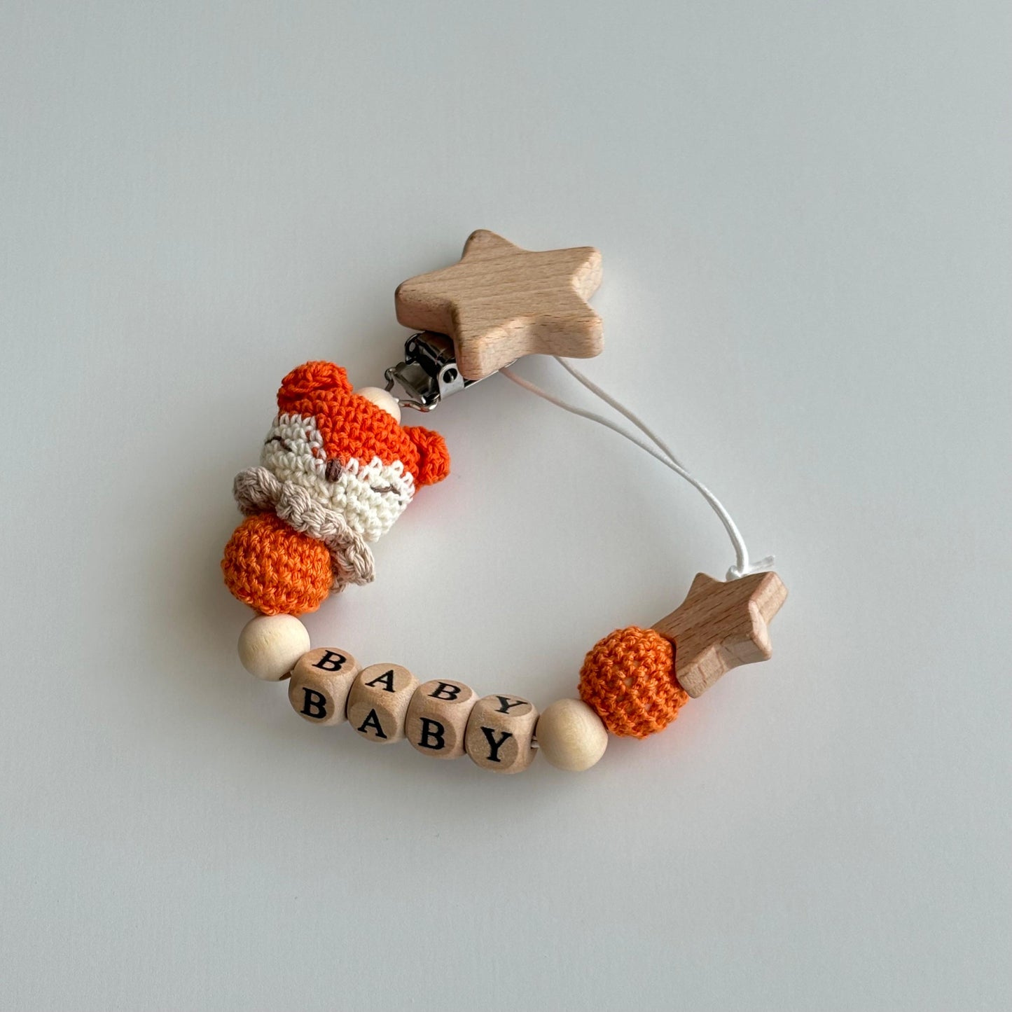 Foxy baby pacifier holder