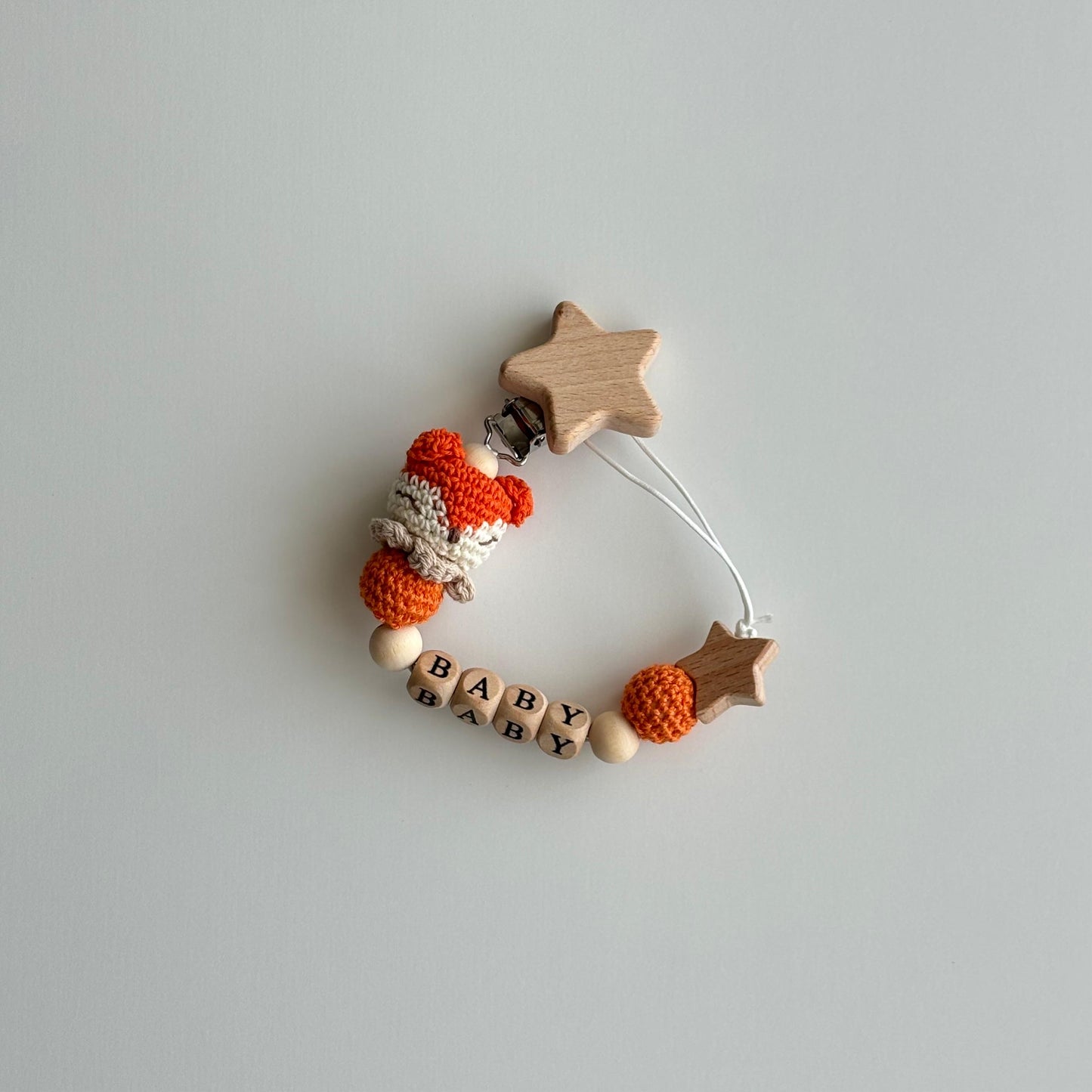 Foxy baby pacifier holder