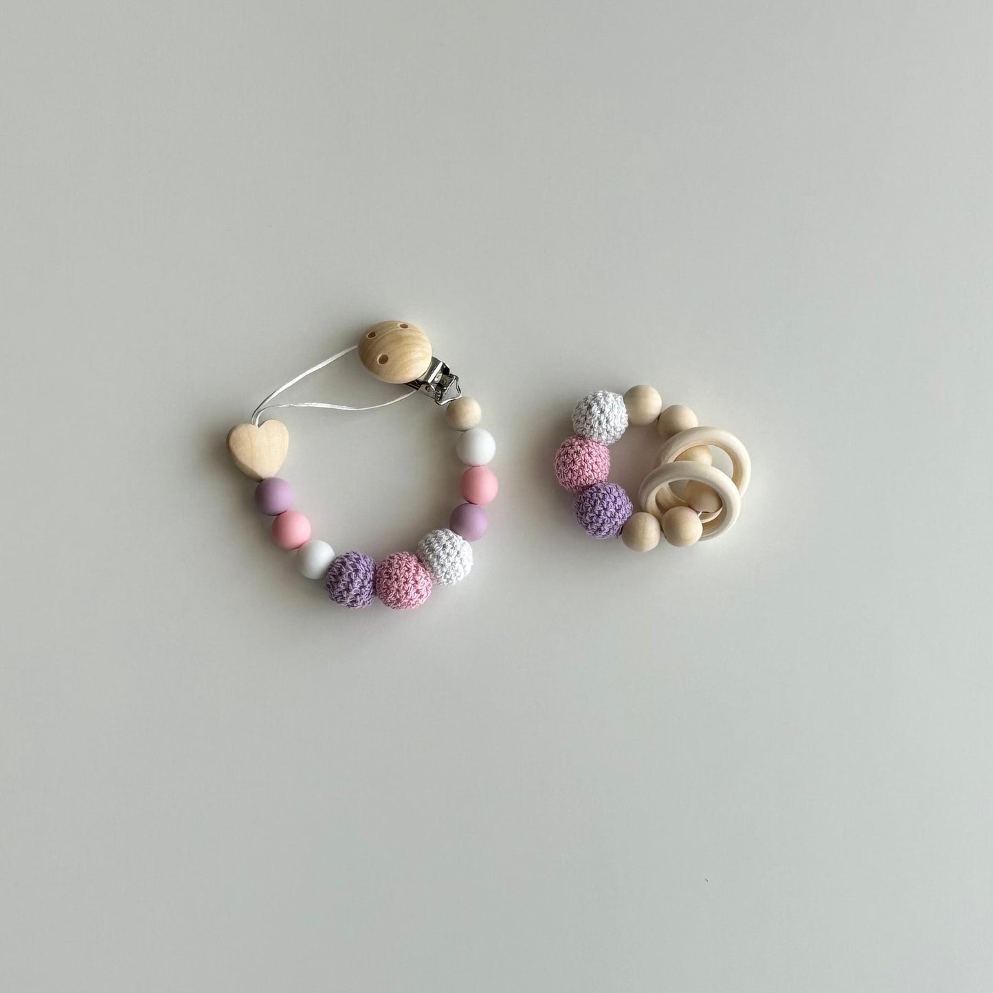 Mermaid sparkles pacifier holder and rattles