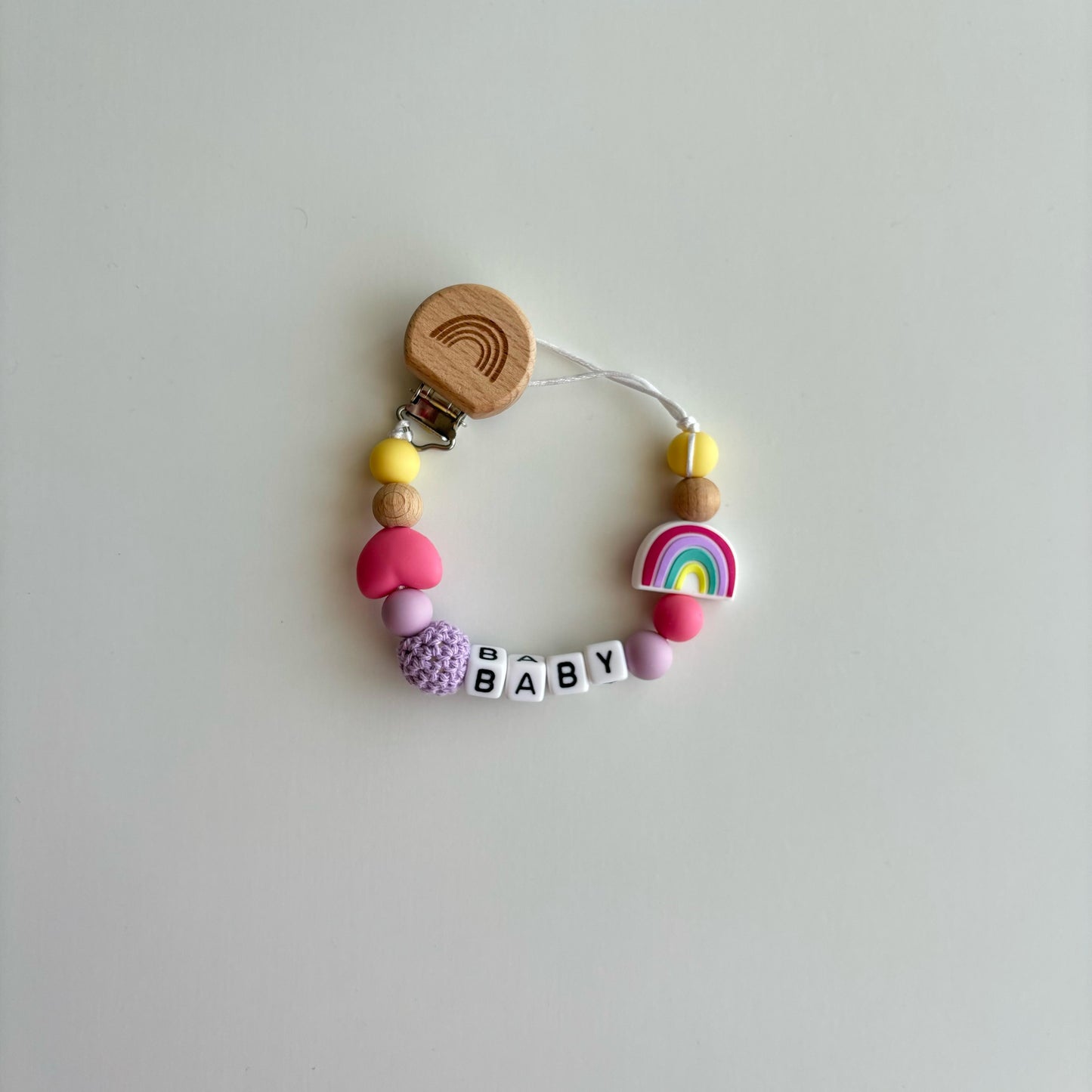 Shimmering unicorn pacifier holder