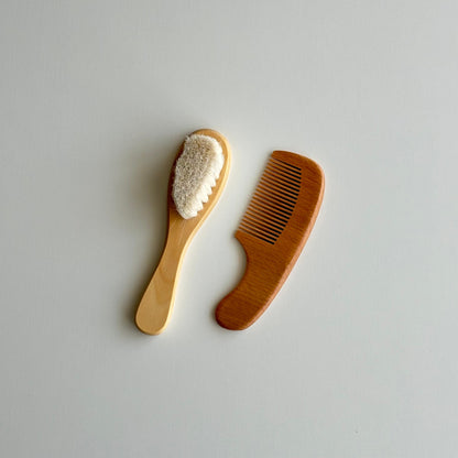 Baby hair brush and comb set