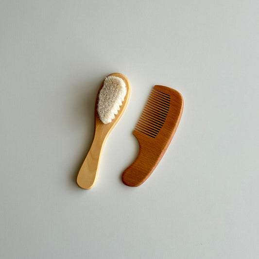 Baby hair brush and comb set