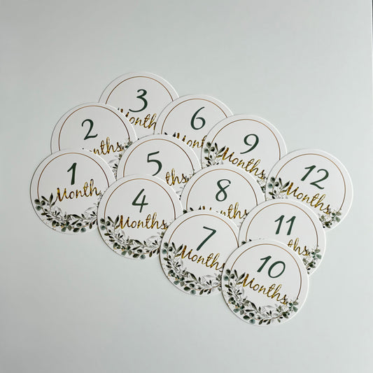 Foxy baby milestones baby cards 
