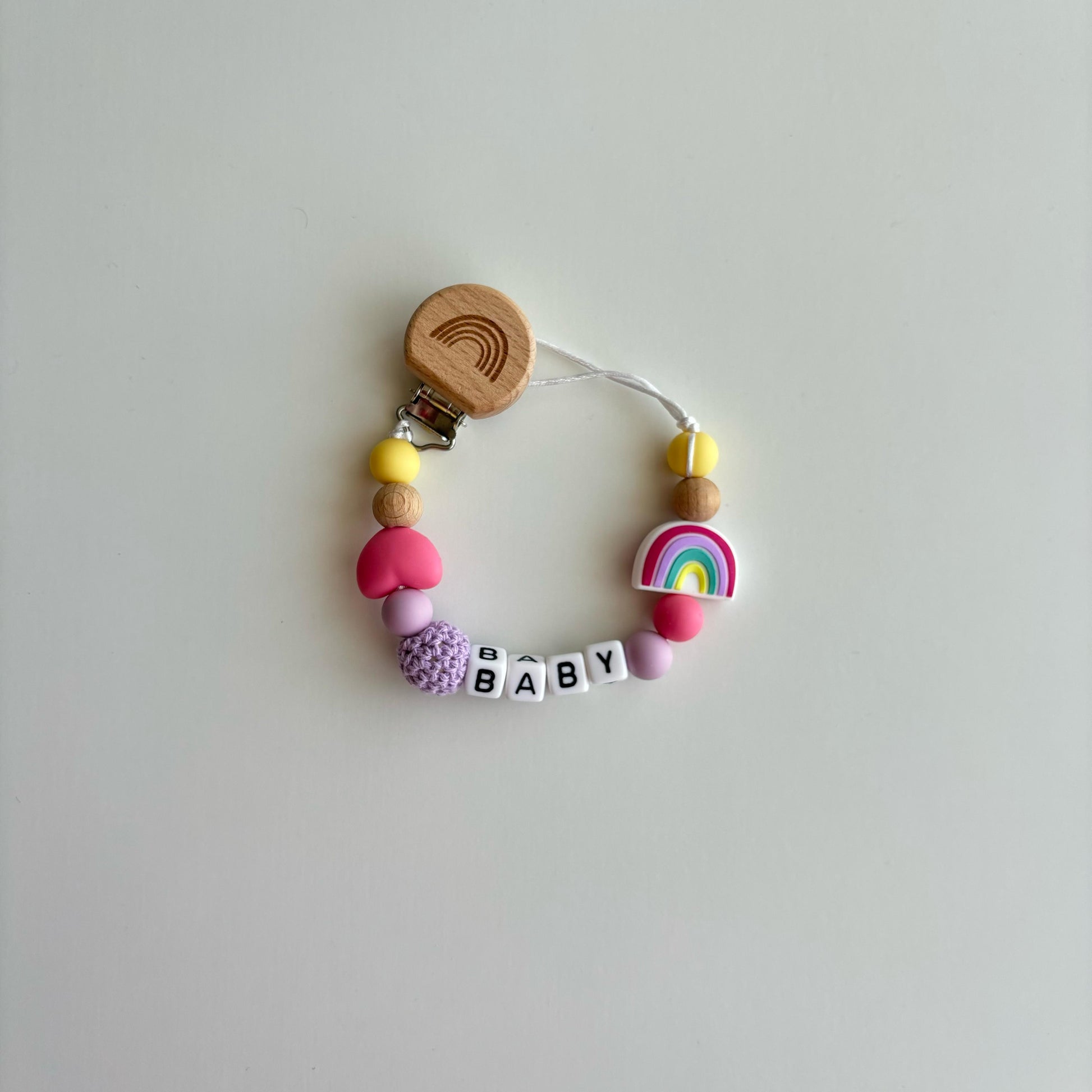 Shimmering unicorn pacifier holder 